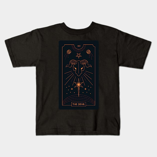 The Devil Tarot Card Kids T-Shirt by moonlobster